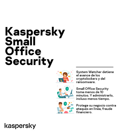 Antivirus Descargable Kaspersky Small Office Security / 1 año / 50 PC / 50 dispositivos móviles / 5 servidores de archivos