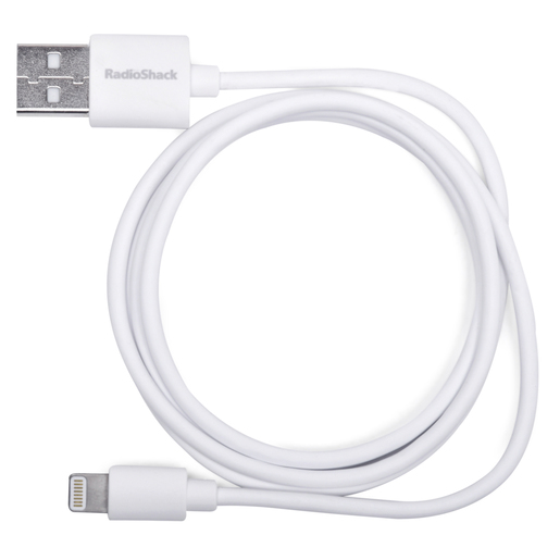 Cable USB a Lightning RadioShack / MFi / 91.4 cm / Plástico / Blanco