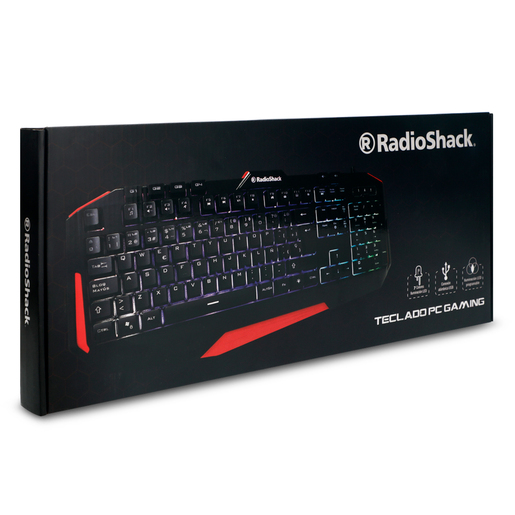 Teclado Gamer RadioShack 26000054 / Negro con rojo / USB