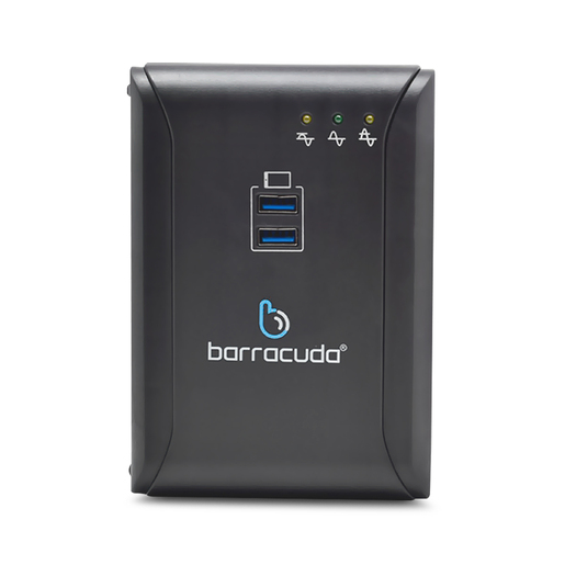 Regulador de Voltaje Barracuda AVR 1300 USB / 8 contactos / 2 USB / 1300 VA / Negro
