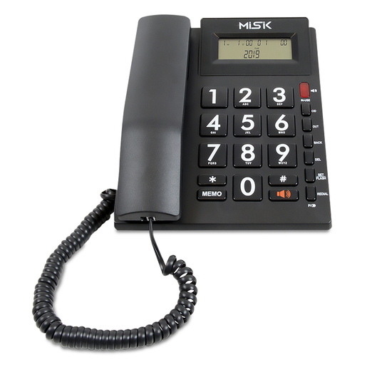 Teléfono Alámbrico Misik MT862 / Negro