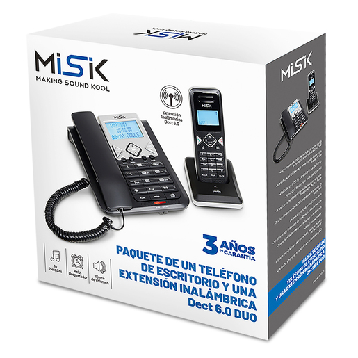 Teléfono Alámbrico Misik MT8110 Duo / Negro