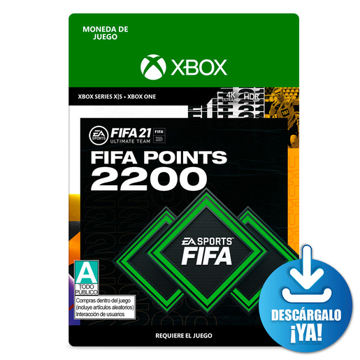 FIFA 21 EA Sports Points / 2200 monedas de juego digitales / Xbox One / Xbox Series X / Descargable
