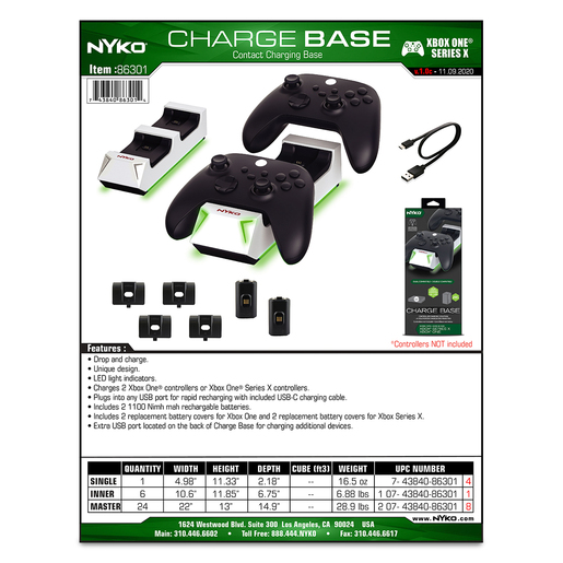 Cargador Dual para Controles Inalámbricos Nyko / Xbox Series X