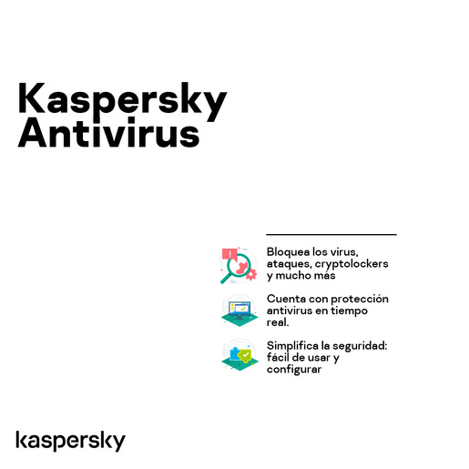 Antivirus Descargable Kaspersky Anti Virus / 1 año / 10 dispositivos
