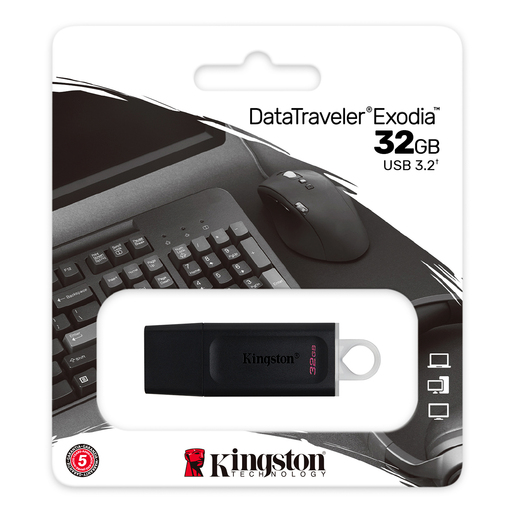 Memoria USB Kingston DataTraveler Exodia / 32 gb / Negro 