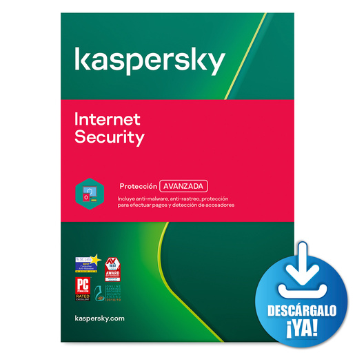 Antivirus Descargable Kaspersky Internet Security / 1 año / 10 dispositivos