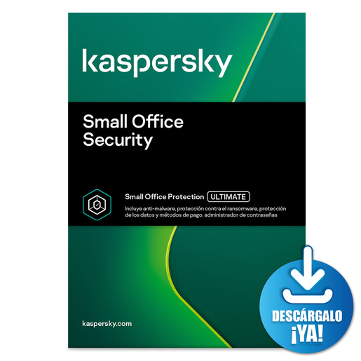 Antivirus Descargable Kaspersky Small Office Security / 1 año / 25 PC / 25 dispositivos móviles / 3 servidores de archivos