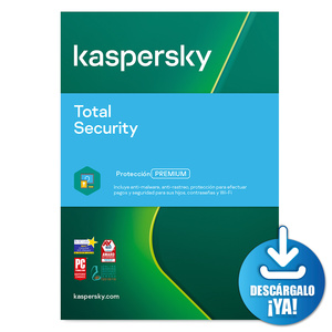 Antivirus Descargable Kaspersky Total Security / 3 años / 5 dispositivos
