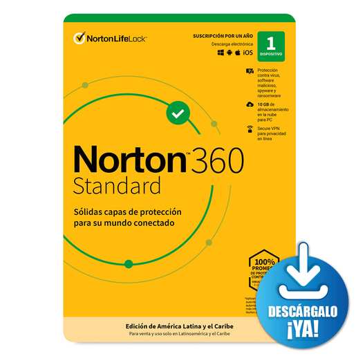 Antivirus Descargable Norton 360 Standard / 1 año / 1 dispositivo