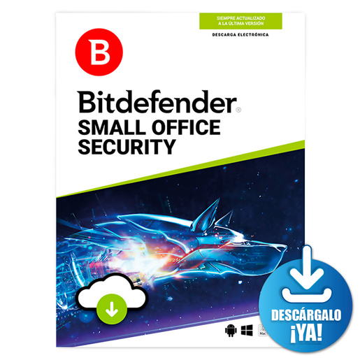 Antivirus Descargable Bitdefender Small Office Security / 1 año / 5 usuarios / 1 servidor