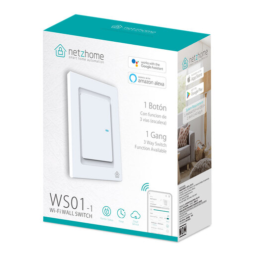 Interruptor Inteligente NetzHome WS01-1 / WiFi / Blanco