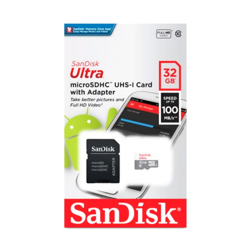 Tarjeta Micro SD Sandisk Ultra SDSQUNR-032G-GN3MA Clase 10 / 32 gb