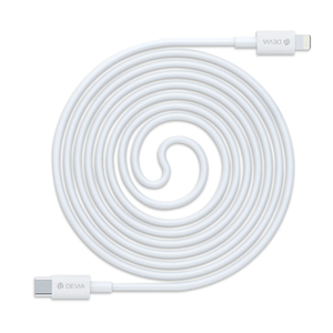 Cable USB PD Tipo-C a Lightning Devia Smart / Blanco / 1 m