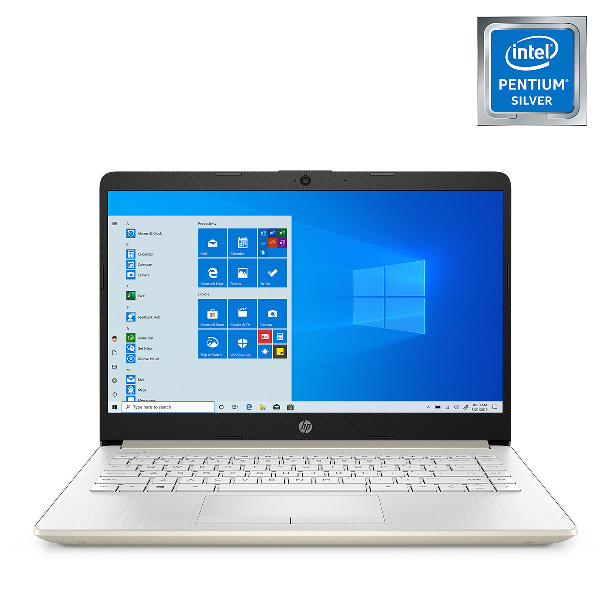 Laptop Hp 14 CF2540LA 14 Plg. Intel Pentium Silver SSD 128 gb RAM 4 gb  Dorado | RadioShack México