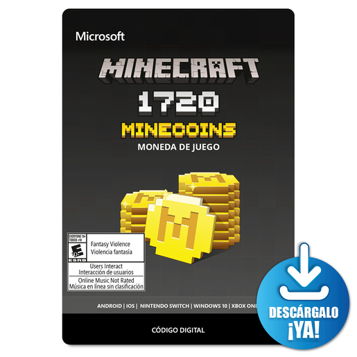 Minecraft Minecoins / 1720 monedas de juego digitales / Descargable