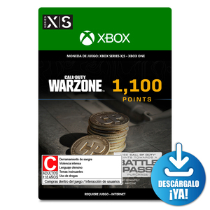 Call of Duty Warzone Points / 1100 monedas de juego digitales / Xbox One / Xbox Series X·S / Descargable