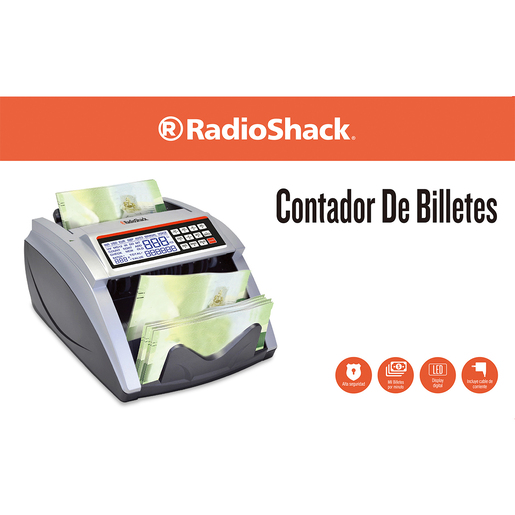 Contador de Billetes Automático con Detección de Falsificaciones RadioShack  Gris | RadioShack México