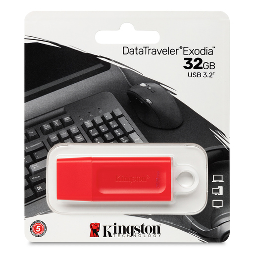 Memoria USB Kingston DataTraveler Exodia / 32 gb / Rojo