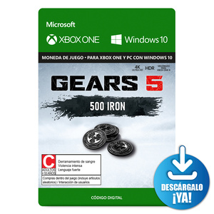 Gears 5 Iron / 500 monedas de juego digitales / Xbox One / Windows / Descargable Gears 5 Iron / 500 monedas de juego digitales / Xbox One / Windows / Descargable