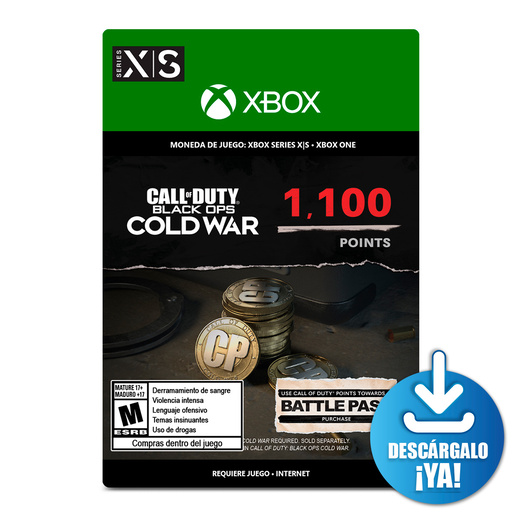 Call of Duty Black Ops Cold War Points / 1100 monedas de juego digitales / Xbox One / Xbox Series X·S / Descargable