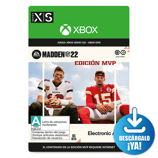 Madden NFL 22 EA Sports MVP Edition / Juego digital / Xbox One / Xbox Series X·S / Descargable