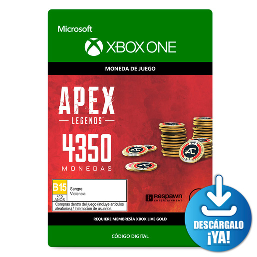 Apex Legends Coins / 4350 monedas de juego digitales / Xbox One / Descargable