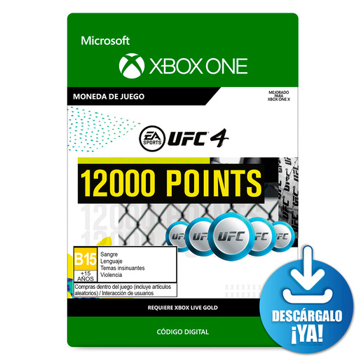 UFC 4 EA Sports Points / 12000 monedas de juego digitales / Xbox One / Descargable
