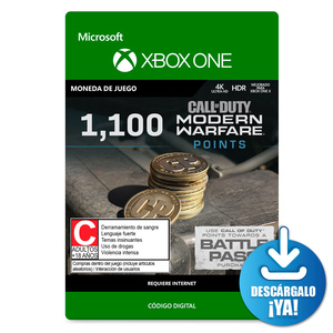 Call of Duty Modern Warfare Points / 1100 monedas de juego digitales / Xbox One / Descargable