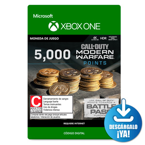 Call of Duty Modern Warfare Points / 5000 monedas virtuales descargables / Xbox One