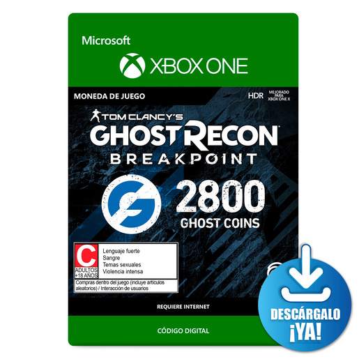 Ghost Recon Breakpoint Ghost Coins / 2400 monedas de juego digitales / Xbox One / Descargable
