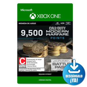 Call of Duty Modern Warfare Points / 9500 monedas de juego digitales / Xbox One / Descargable