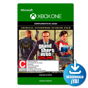 Grand Theft Auto Online Criminal Enterprise Starter Pack / Complemento de juego digital / Xbox One / Descargable Grand Theft Auto Online Criminal Enterprise Starter Pack / Complemento de juego digital / Xbox One / Descargable