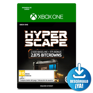 Hyper Scape Bitcrowns / 2875 monedas de juego digitales / Xbox One / Descargable Hyper Scape Bitcrowns / 2875 monedas de juego digitales / Xbox One / Descargable