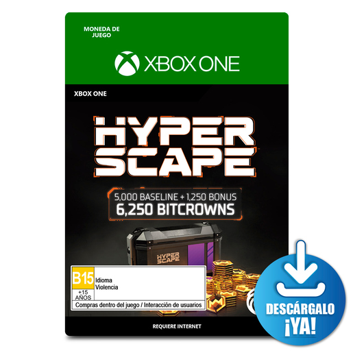 Hyper Scape Bitcrowns / 6250 monedas de juego digitales / Xbox One / Descargable