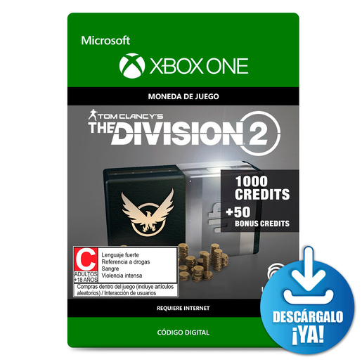 The Division 2 Credits / 1050 monedas de juego digitales / Xbox One / Descargable