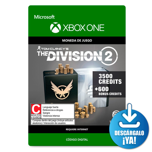 The Division 2 Credits / 4100 monedas de juego digitales / Xbox One / Descargable