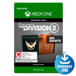 The Division 2 Credits / 500 monedas de juego digitales / Xbox One / Descargable