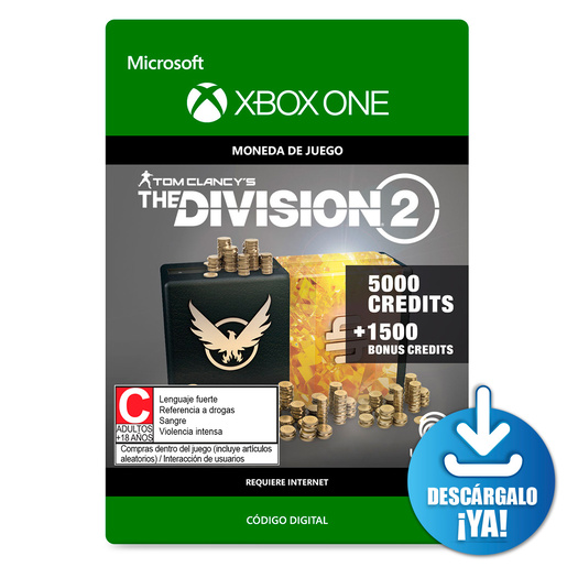 The Division 2 Credits / 6500 monedas de juego digitales / Xbox One / Descargable