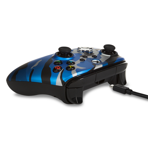 Control Alámbrico PowerA Blue Camo / Xbox Series X·S / Azul camuflaje