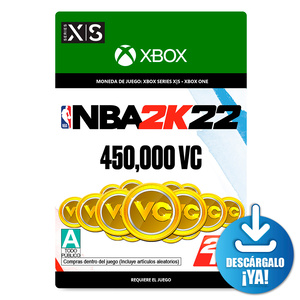 NBA 2K22 VC / 450000 monedas de juego digitales / Xbox One / Xbox Series X·S / Descargable