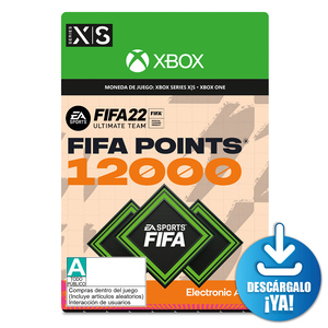 FIFA 22 EA Sports Ultimate Team Points / 12000 monedas de juego digitales / Xbox One / Xbox Series X·S / Descargable