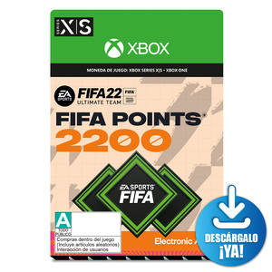 FIFA 22 EA Sports Ultimate Team Points / 2200 monedas de juego digitales / Xbox One / Xbox Series X·S / Descargable