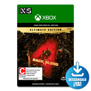 Back 4 Blood Ultimate Edition / Juego digital / Xbox Series X·S / Xbox One / Descargable Back 4 Blood Ultimate Edition / Juego digital / Xbox Series X·S / Xbox One / Descargable