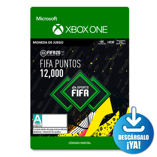 FIFA 20 Ultimate Team EA Sports Points / 12000 monedas de juego digitales / Xbox One / Descargable