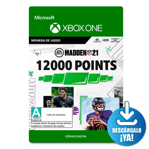 Madden NFL 21 EA Sports Points / 12000 monedas de juego digitales / Xbox One / Descargable