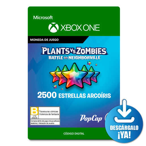 Plants vs Zombies Battle Neighborville Estrellas Arcoíris / 2500 monedas de juego digitales / Xbox One / Descargable