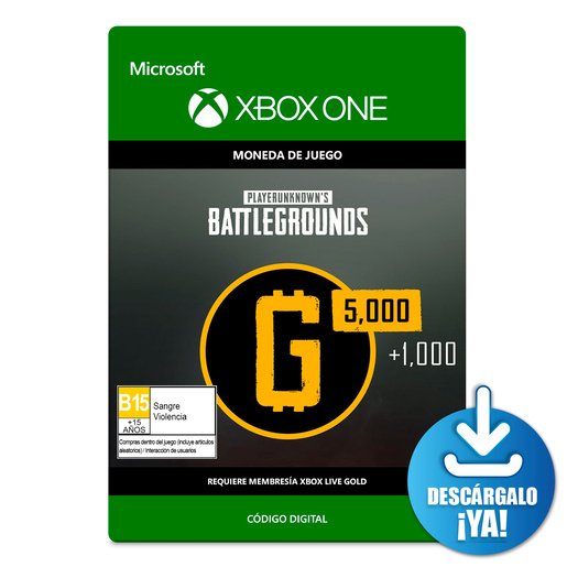 Battlegrounds G-Coins / 6000 monedas de juego digitales / Xbox One / Descargable