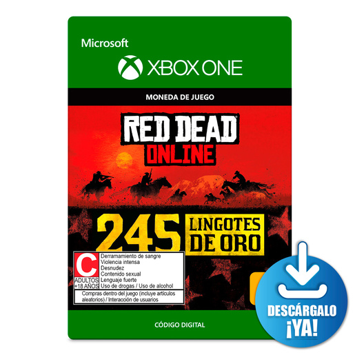 Red Dead Online Lingotes de Oro / 245 monedas de juego digitales / Xbox One / Descargable