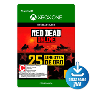Red Dead Online Lingotes de Oro / 25 monedas de juego digitales / Xbox One / Descargable Red Dead Online Lingotes de Oro / 25 monedas de juego digitales / Xbox One / Descargable